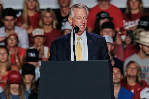 October 2, 2026, Mobile, Alabama, U.S: October 2, 2026 Mobile, Alabama USA: US Senator for Alabama and Republican nominee for Governor of Alabama Tommy Tuberville speaks to the crowd before the arrival of President Donald Trump at the Mitchell Center at the University of South Alabama. Mobile U.S - ZUMAa14_ 20261002_zaf_a14_009 Copyright: xDanxAndersonx