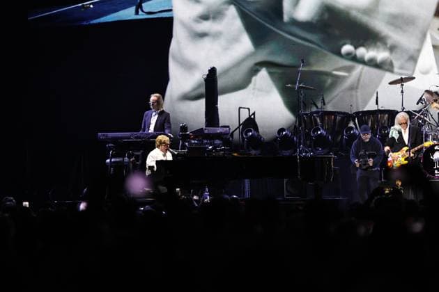 October 2, 2026, Ciudad De Mexico, Ciudad De Mexico, Mexico: TO - 53325 - Mexico City - 02 10 2026 - English singer-songwriter Elton John during his performance at Banorte Stadium in Mexico City part of his - Farewell Yellow Brick Road - farewell tour on a visit titled - Farewell to Mexico -.Clasos photo Ciudad De Mexico Mexico - ZUMAcs4_ 20261002_faa_cs4_085 Copyright: xAlfonsoxManzanox