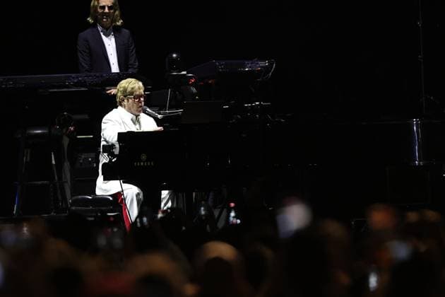 October 2, 2026, Ciudad De Mexico, Ciudad De Mexico, Mexico: TO - 53325 - Mexico City - 02 10 2026 - English singer-songwriter Elton John during his performance at Banorte Stadium in Mexico City part of his - Farewell Yellow Brick Road - farewell tour on a visit titled - Farewell to Mexico -.Clasos photo Ciudad De Mexico Mexico - ZUMAcs4_ 20261002_faa_cs4_083 Copyright: xAlfonsoxManzanox