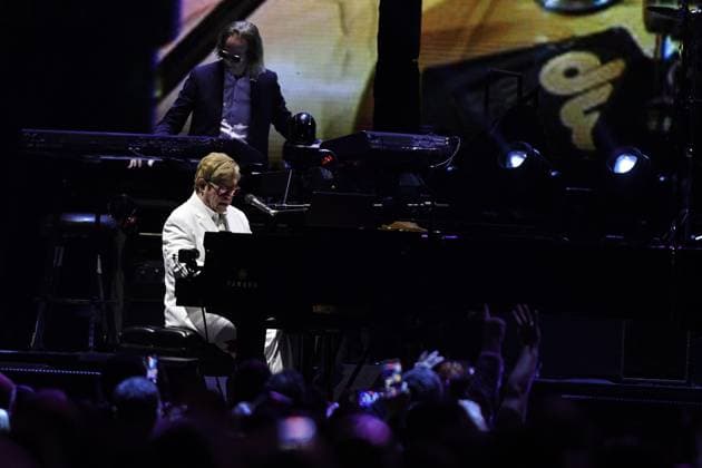 October 2, 2026, Ciudad De Mexico, Ciudad De Mexico, Mexico: TO - 53325 - Mexico City - 02 10 2026 - English singer-songwriter Elton John during his performance at Banorte Stadium in Mexico City part of his - Farewell Yellow Brick Road - farewell tour on a visit titled - Farewell to Mexico -.Clasos photo Ciudad De Mexico Mexico - ZUMAcs4_ 20261002_faa_cs4_084 Copyright: xAlfonsoxManzanox