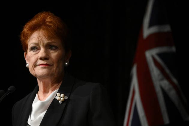 ONE NATION CAMPAIGN LAUNCH, One Nation leader Pauline Hanson speaks during the launch of the One Nation 2026 Victorian State Campaign at in Melbourne, Saturday, October 3, 2026. ( NO ARCHIVING MELBOURNE VICTORIA Australia  Copyright: xJOELxCARRETTx 20261003159408724868