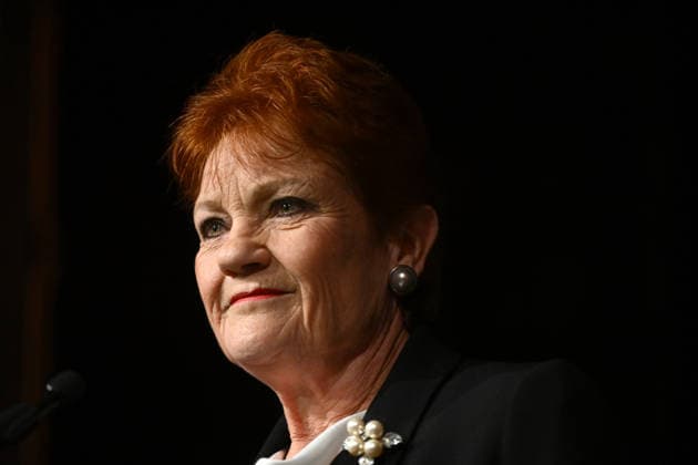 ONE NATION CAMPAIGN LAUNCH, One Nation leader Pauline Hanson speaks during the launch of the One Nation 2026 Victorian State Campaign at in Melbourne, Saturday, October 3, 2026. ( NO ARCHIVING MELBOURNE VICTORIA Australia  Copyright: xJOELxCARRETTx 20261003177158798482