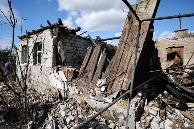 RUSSIA, DONETSK - OCTOBER 3, 2026: A house suffers damage from a drone strike on Donetsk s Kiyevsky District. Dmitry Yagodkin TASS  98712007