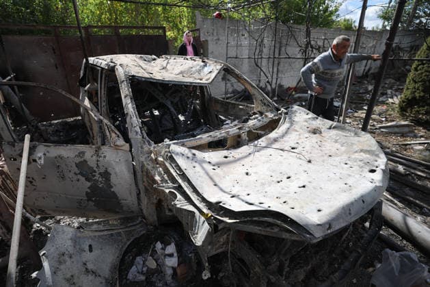 RUSSIA, DONETSK - OCTOBER 3, 2026: A house suffers damage from a drone strike on Donetsk s Kiyevsky District. Dmitry Yagodkin TASS  98712013