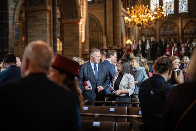 Ökumenischer Gottesdienst im Dom St. Petri Gordon Schnieder, Ministerpräsident Rheinland-Pfalz, mit Ehefrau Diane Schnieder;Offizielle zentrale Feierlichkeiten zum Tag der Deutschen Einheit 2026 in Bremen, Bremen Bremen Deutschland Innenstadt