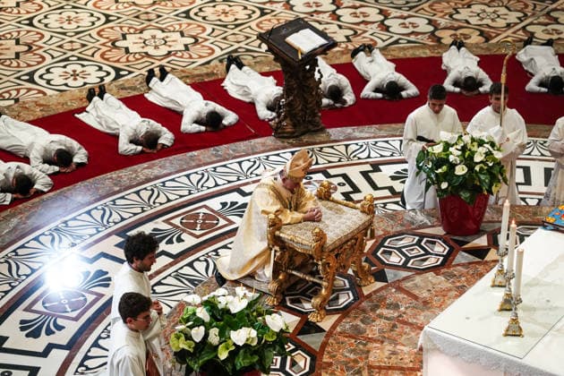 IPA89253334 - MILAN, October 3, 2026 - Ordination ceremony for temporary deacons held in Milan Cathedral by Archbishop Mario Delpini.  Copyright: xEmanuelexRobertoxDexCarlix xx IPA89253334