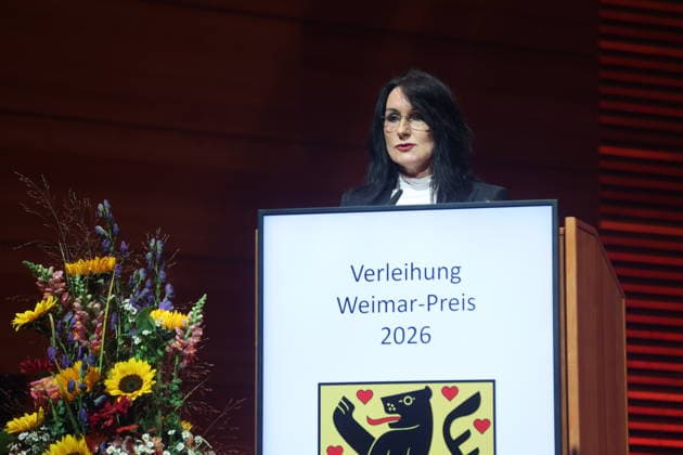 Weimar-Preis an Ute Freudenberg verliehen Weimar, 03.10.2026 Weimar-Preis an Ute Freudenberg verliehen (im Thüringen Germany Copyright: xMatthiasxGränzdörferx