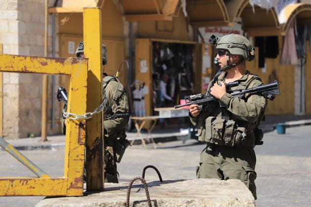 Israeli forces raid Hebron on Sukkot holiday HEBRON, WEST BANK, PALESTINE - OCTOBER 03: Israeli soldiers restrict the movement of Palestinians and take security measures as they raid the Old Town on the occasion of Sukkot feast in Hebron, West Bank, Palestine on October 03, 2026. Amer Shallodi Anadolu Hebron West Bank. Editorial use only. Please get in touch for any other usage.  Copyright: x2026xAnadoluxAmerxShallodix