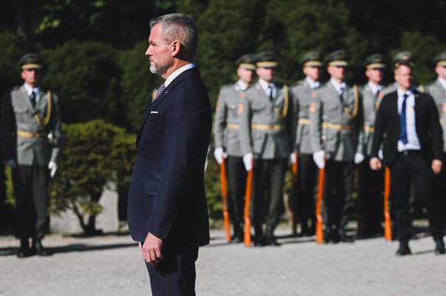 82nd anniversary of the Carpathina-Dukla Operation SVIDNIK, SLOVAKIA – OCTOBER 3: Peter Pellegrini, President of Slovakia (M) attends the wreath laying ceremony as Slovak officials, military personnel and members of the public gather to commemorate the 82nd anniversary of the Carpathian-Dukla Operation, one of the bloodiest military operations fought on Slovak territory during World War II. The commemorations take place at the Military Historical Museum in Svidnik and at the Dukla battlefield memorial complex, honouring the soldiers who fought and died during the operation, which marked the beginning of the direct liberation of Czechoslovakia. Robert Nemeti Anadolu Svidnik Slovakia. Editorial use only. Please get in touch for any other u  Copyright: x2026xAnadoluxRobertxNemetix