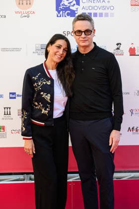 October 3, 2026, Lucca, Lucca, Italy: Nicolas Winding Refn on the red carpet at the Lucca Film Festival with actress Donatella Finocchiaro to receive the Golden Panther Award and preview the film Her Private Hell , Lucca, 03 10 2026 Lucca Italy  - ZUMAa289 20261003_zia_a289_218 Copyright: xStefanoxDallexLuchex xAgfx