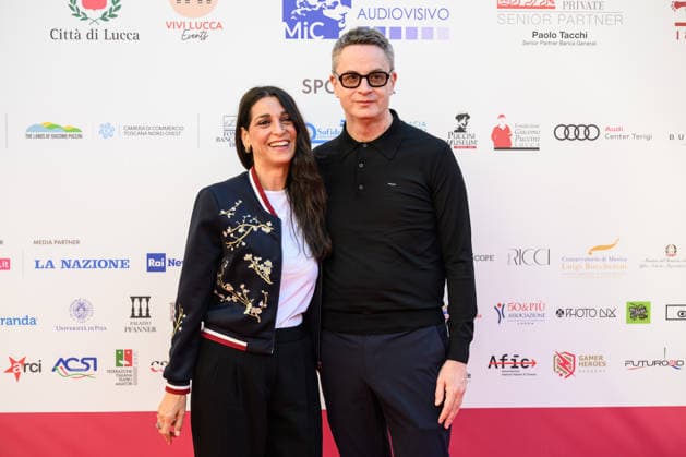 October 3, 2026, Lucca, Lucca, Italy: Nicolas Winding Refn on the red carpet at the Lucca Film Festival with actress Donatella Finocchiaro to receive the Golden Panther Award and preview the film Her Private Hell , Lucca, 03 10 2026 Lucca Italy  - ZUMAa289 20261003_zia_a289_229 Copyright: xStefanoxDallexLuchex xAgfx