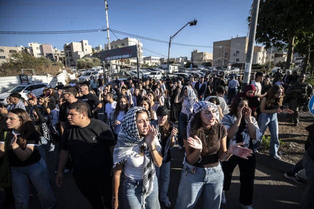 Palestinian citizens of Israel mark 26th anniversary of Al-Aqsa Intifada with march in Arraba ARRABA, ISRAEL - OCTOBER 3: Palestinian citizens of Israel gather during a commemorative march marking the 26th anniversary of the Al-Aqsa Intifada in Arraba, northern Israel on October 3, 2026. Organized following a call by the High Follow-Up Committee for Arab Citizens of Israel, the march proceeded from the Old Mosque on Zahir al-Omar Street to the square near the Martyrs Monument, closely monitored by a heavy Israeli police presence including mounted units. Mostafa Alkharouf Anadolu Arraba Israel. Editorial use only. Please get in touch for any other usage.  Copyright: x2026xAnadoluxMostafaxAlkharoufx