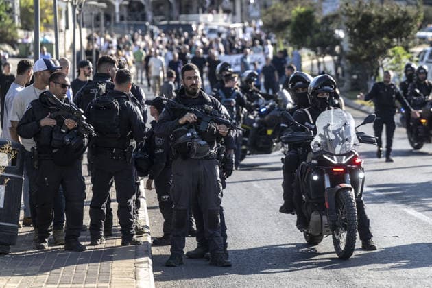 Palestinian citizens of Israel mark 26th anniversary of Al-Aqsa Intifada with march in Arraba ARRABA, ISRAEL - OCTOBER 3: Israeli forces take security measures as Palestinian citizens of Israel gather during a commemorative march marking the 26th anniversary of the Al-Aqsa Intifada in Arraba, northern Israel on October 3, 2026. Organized following a call by the High Follow-Up Committee for Arab Citizens of Israel, the march proceeded from the Old Mosque on Zahir al-Omar Street to the square near the Martyrs Monument, closely monitored by a heavy Israeli police presence including mounted units. Mostafa Alkharouf Anadolu Arraba Israel. Editorial use only. Please get in touch for any other usage.  Copyright: x2026xAnadoluxMostafaxAlkharoufx