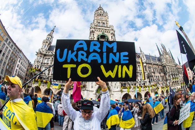 October 3, 2026, Munich, Bavaria, Germany: Coinciding with the Tag der Deutschen Einheit (Day of German Unity), Ukrainians in Munich, Germany not only celebrated the reunification of East and West Germany, they celebrated Ukrainian unity and made pleas to the world to avoid a humanitarian catastrophe and famine in Oleshky, a city in UkraineÃ¢â‚¬â ¢s Kherson region where some 6,000 civilians (with 200 children) are currently under complete isolation via a Russian blockade. Munich Germany  - ZUMAb160 20261003_abp_b160_004 Copyright: xSachellexBabbarx