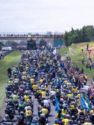 Flavio Bolsonaro and Tarcisio de Freitas attend campaign motorcycle rally in Sao Paulo Flavio Bolsonaro, candidate for President of Brazil, and Sao Paulo Governor Tarcisio de Freitas, candidate for reelection, participate in a campaign motorcycle rally between Santa Barbara d Oeste and Americana, Sao Paulo state, Brazil, on October 3, 2026, on the final day of campaigning for the first round of the 2026 Brazilian elections. The event was also attended by Senate candidates Andre do Prado and Guilherme Derrite. Copyright: xxVitorxBitencourtx