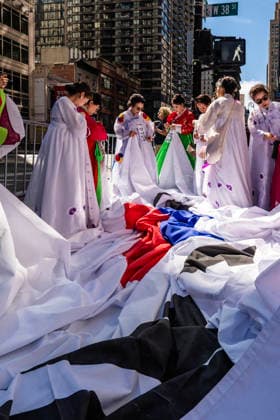 October 3, 2026, New York, New York, USA: 2026 NYC Korean Parade participants get their flags and outfits ready before it starts. New York USA - ZUMAh214 20261003_znp_h214_020 Copyright: xSDxHerzogx