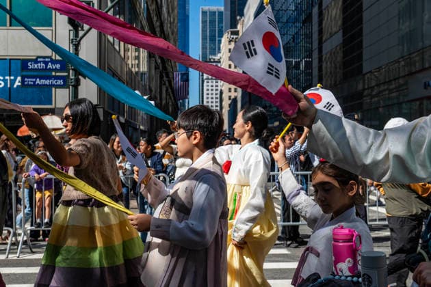 October 3, 2026, New York, New York, USA: Participants at the 2026 NYC Korean Parade march down Sixth Avenue in Manhattan. New York USA - ZUMAh214 20261003_znp_h214_032 Copyright: xSDxHerzogx