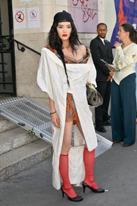 PFW Vivienne Westwood Outside Arrivals Guest arriving at the Vivienne Westwood show during Paris Fashion Week, in Paris, France on 3 October 2026. Photo by Julien Reynaud APS-Medias ABACAPRESS.COM Paris France  Copyright: xReynaudxJulien APS-Medias ABACAx