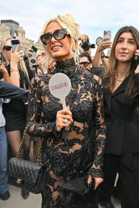 PFW Elie Saab Outside Arrivals Paris Hilton arriving at the Elie Saab show during Paris Fashion Week, in Paris, France on 3 October 2026. Photo by Julien Reynaud APS-Medias ABACAPRESS.COM Paris France  Copyright: xReynaudxJulien APS-Medias ABACAx