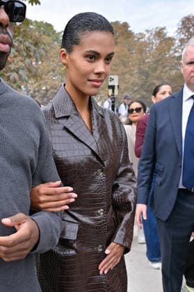 PFW Elie Saab Outside Arrivals Tina Kunakey arriving at the Elie Saab show during Paris Fashion Week, in Paris, France on 3 October 2026. Photo by Julien Reynaud APS-Medias ABACAPRESS.COM Paris France  Copyright: xReynaudxJulien APS-Medias ABACAx