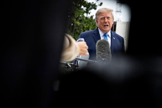 October 3, 2026, Washington, District Of Columbia, USA: United States President Donald J Trump speaks to members of the media before boarding Marine One on the South Lawn of the White House, in Washington, DC, USA, 3 October 2026. President Trump is traveling to Ohio for a rally as he campaigns with Republican Party candidates before midterm elections Washington USA - ZUMAs152 20261003_faa_s152_025 Copyright: xGraemexSloan-PoolxviaxCNPx