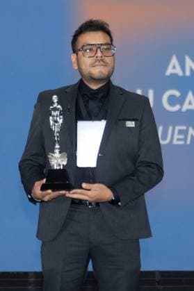 October 4, 2026: TO-45341 & x2013; Mexico City. October 3, 2026. Gaston Alvarez wins an Ariel Award at the 68th Ariel Awards ceremony presented by the Mexican Academy of Cinematographic Arts and Sciences (AMACC), held at Churubusco Studios in Mexico City. Clasos.com.mx - ZUMAcs4_ 20261004_faa_cs4_003 Copyright: xMikaxRoblesx
