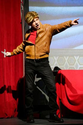 Dietmar Wunder bei der Weltpremiere der ersten Folge der neuen SchleFaZ-Staffel auf Großbildleinwand Geisterjäger John Sinclair - Die Dämonenhochzeit im Ernst-Reuter-Saal. Berlin, 03.10.2026