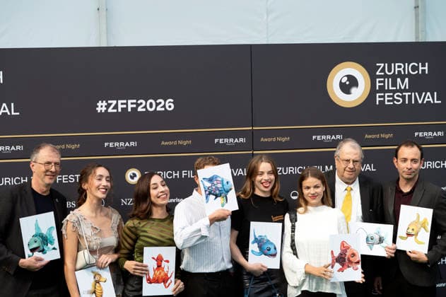 Marcus Pfister, Annalena Miano, Carol Schuler, Max Hubacher, Luna Wedler, Yael Meier und Gäste bei der Premiere des Kinofilms De Rägebogefisch auf dem 22. Zurich Film Festival im Corso. Zürich, 03.10.2026