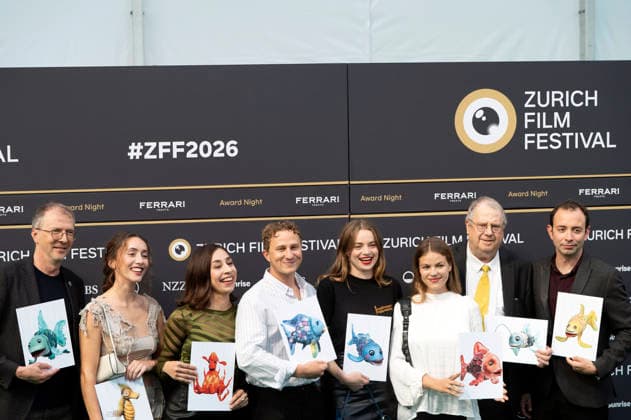 Marcus Pfister, Annalena Miano, Carol Schuler, Max Hubacher, Luna Wedler, Yael Meier und Gäste bei der Premiere des Kinofilms De Rägebogefisch auf dem 22. Zurich Film Festival im Corso. Zürich, 03.10.2026