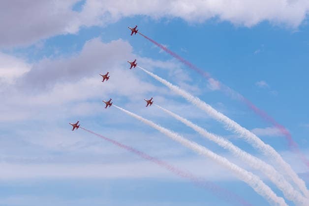 TEKNOFEST Southeast in Turkiye s Sanliurfa SANLIURFA, TURKIYE - OCTOBER 4: The Turkish Stars aerobatic team performs an air show during during TEKNOFEST Southeast, world s largest aviation, space, and technology festival at Sanliurfa GAP Airport in Sanliurfa, Turkiye, on October 4, 2026. Arman Onal Anadolu Sanliurfa Turkey. Editorial use only. Please get in touch for any other usage.  Copyright: x2026xAnadoluxArmanxOnalx