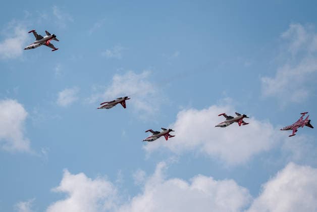 TEKNOFEST Southeast in Turkiye s Sanliurfa SANLIURFA, TURKIYE - OCTOBER 4: The Turkish Stars aerobatic team performs an air show during during TEKNOFEST Southeast, world s largest aviation, space, and technology festival at Sanliurfa GAP Airport in Sanliurfa, Turkiye, on October 4, 2026. Arman Onal Anadolu Sanliurfa Turkey. Editorial use only. Please get in touch for any other usage.  Copyright: x2026xAnadoluxArmanxOnalx