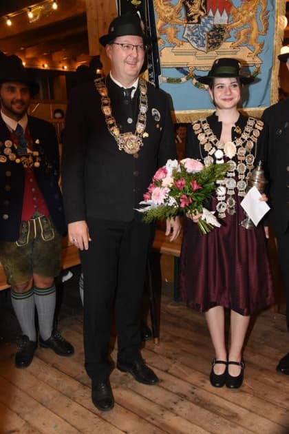 Christian Kühn Landesschützenmeister Franziska Gromann Landes Jugend Schützenkönigin 2026 München 04.10.2026 Theresienwiesn Oktoberfest- Schützen Festzelt Landesschießens Siegerehrung des diesjährigen Schützenkönige Foto München