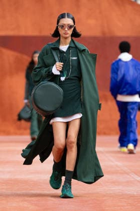 PFW Lacoste - Runway LZ A model walks the runway during the Lacoste Womenswear Spring Summer 2027 show as part of Paris Fashion Week on October 4, 2026 at Roland Garros in Paris, France. Photo by Laurent Zabulon ABACAPRESS.COM  Copyright: xZabulonxLaurent ABACAx