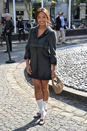PFW Miu Miu Outside Arrivals Paola Locatelli arriving at the Miu Miu show during Paris Fashion Week, in Paris, France on 4 October 2026. Photo by Julien Reynaud APS-Medias ABACAPRESS.COM Paris France  Copyright: xReynaudxJulien APS-Medias ABACAx