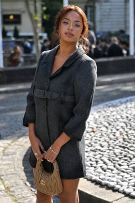PFW Miu Miu Outside Arrivals Paola Locatelli arriving at the Miu Miu show during Paris Fashion Week, in Paris, France on 4 October 2026. Photo by Julien Reynaud APS-Medias ABACAPRESS.COM Paris France  Copyright: xReynaudxJulien APS-Medias ABACAx