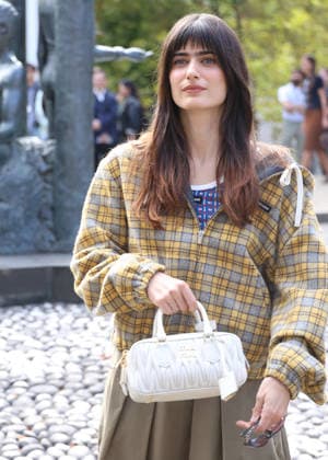 Marguerite at the Miu Miu Women’s Ready-to-Wear Spring Summer 2027 fashion show during Paris Fashion Week (PFW) on October 4, 2026. Photo by Denis Guignebourg, Bestimage. Miu Miu Women’s’s Ready-to-Wear Collection Spring Summer 2027 at Paris Fashion Week (PFW) on October 4, 2026, Paris, France  Copyright: xDenisxGuignebourgx xBestimagexDenisxGuignebourgx xBestimagex