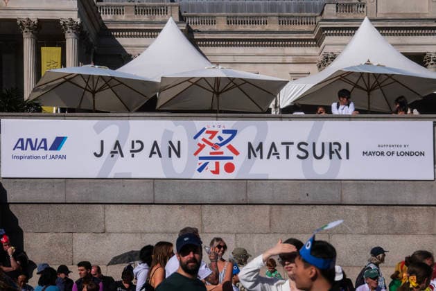 . 04 10 2026. London, United Kingdom. Japan Matsuri Trafalgar Square 2026. Japan Matsuri, The UK s biggest annual festival of Japanese culture and food, returns to Trafalgar Square, London.  xMartynxWheatleyx xi-Imagesx IIM-27042-0004