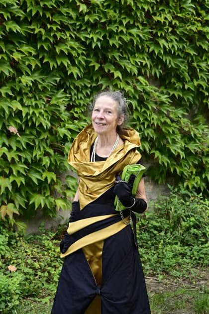 Gertrud Schleising bei der Gesprächsrunde: rüber kommen - Ost-West-Kunstgespräche im Salon-Format - eine Hommage an Ida Dehmel im Literaturhaus Alte Synagoge. Görlitz, 04.10.2026 Copyright: xMatthiasxWehnertx