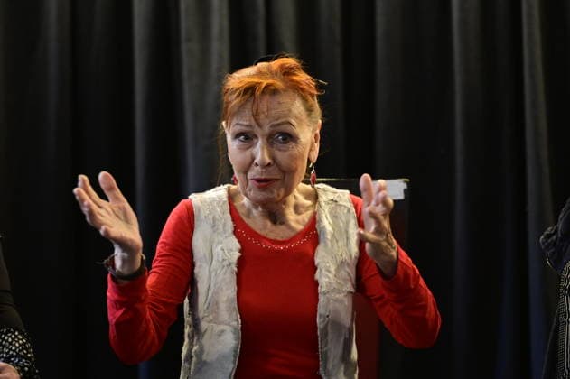 Sibylle Kuhne bei der Gesprächsrunde: rüber kommen - Ost-West-Kunstgespräche im Salon-Format - eine Hommage an Ida Dehmel im Literaturhaus Alte Synagoge. Görlitz, 04.10.2026 Copyright: xMatthiasxWehnertx