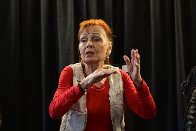 Sibylle Kuhne bei der Gesprächsrunde: rüber kommen - Ost-West-Kunstgespräche im Salon-Format - eine Hommage an Ida Dehmel im Literaturhaus Alte Synagoge. Görlitz, 04.10.2026 Copyright: xMatthiasxWehnertx