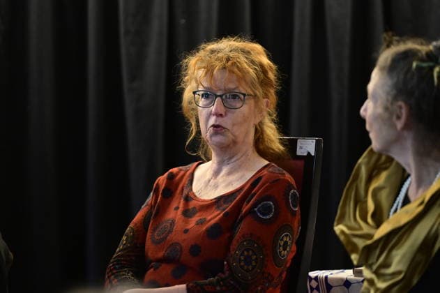 Dagmar Zehnel bei der Gesprächsrunde: rüber kommen - Ost-West-Kunstgespräche im Salon-Format - eine Hommage an Ida Dehmel im Literaturhaus Alte Synagoge. Görlitz, 04.10.2026 Copyright: xMatthiasxWehnertx