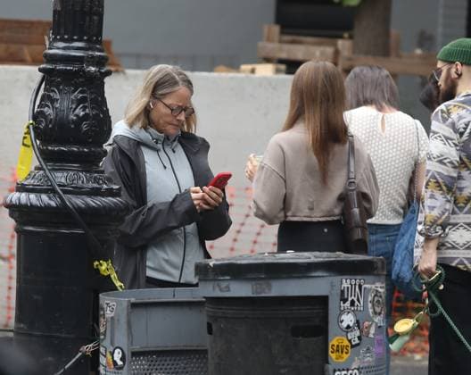Jodie Foster unrecognized on a busy street in the West Village while stopping to look up directions on her phone for 10 minutes Featuring: Jodie Foster Where: New York City, New York, United States When: 04 Oct 2026 Credit: Rob Davis INSTARimages EDITORIAL USE ONLY. NOT FOR USE BY NEWSPAPERS BASED IN THE UK. Copyright: xx instar56075003