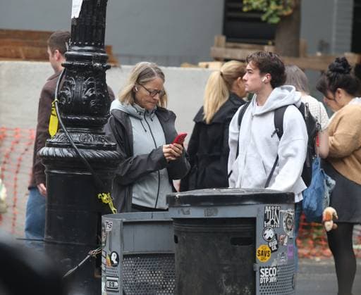 Jodie Foster unrecognized on a busy street in the West Village while stopping to look up directions on her phone for 10 minutes Featuring: Jodie Foster Where: New York City, New York, United States When: 04 Oct 2026 Credit: Rob Davis INSTARimages EDITORIAL USE ONLY. NOT FOR USE BY NEWSPAPERS BASED IN THE UK. Copyright: xx instar56075005