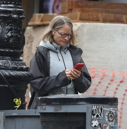Jodie Foster unrecognized on a busy street in the West Village while stopping to look up directions on her phone for 10 minutes Featuring: Jodie Foster Where: New York City, New York, United States When: 04 Oct 2026 Credit: Rob Davis INSTARimages EDITORIAL USE ONLY. NOT FOR USE BY NEWSPAPERS BASED IN THE UK. Copyright: xx instar56075006