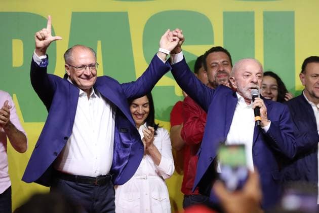 Lula s statement after the first round of the presidential election was decided. Sao Paulo, SP. 04.10.2026 - Elections-2026 - First statement by the president and candidate for re-election, Luiz Inacio Lula da Silva (PT) after the definition of the result of the first round of the election, at the Renaissance Hotel, on Paulista Avenue, central region of Sao Paulo, this Sunday, October 4, 2026.(Foto: Marina Uezima Brazil Photo Press Brazil Photo Press) INTERNATIONAL Sao Paulo Sao Paulo Brasil Copyright: xMarinaxUezimax