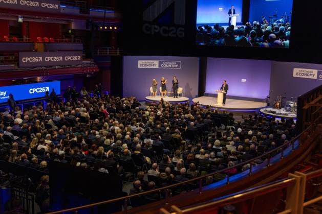 British Conservative Party annual conference 2026, Day 1, Birmingham, UK - 04 Oct 2026 Conservative Party Members listen to opening speeches on day one of the British Conservative Party annual conference at the International Convention Centre (ICC) in Birmingham The British Conservative Party holds it’s annual conference at the International Convention Centre (ICC) in Birmingham Birmingham United Kingdom Copyright: xPhilxLewisx xSOPAxImagesx Phil-Lewis-1456317
