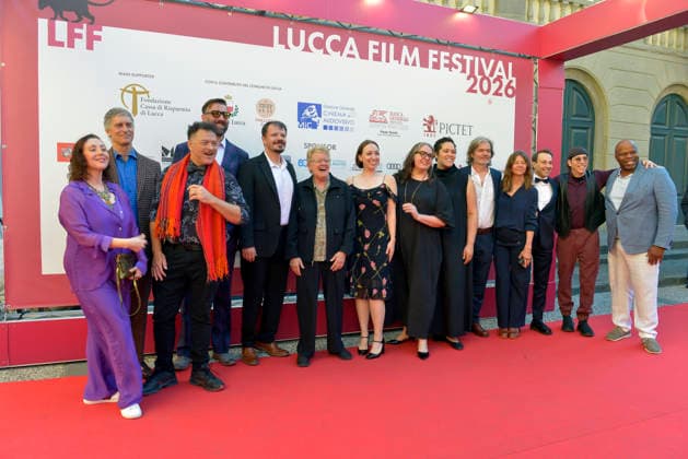 IPA89305470 - Lucca, October 4, 2026 Today is the last day of the Lucca Film Festival, which, as always, is full of surprises. At the Cinema Astra in Piazza del Giglio, the cast of the film PLUMP JACK, directed by American filmmaker Martin Guigui, is making an appearance. In the photo: A group photo of the film™s cast.  Copyright: xRobertoCappelloxfotografox xRobertoCappelloxfotografox IPA89305470