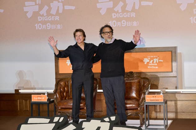 Tom Cruise and director Alejandro Gonzalez Inarritu attend the press conference for their movie Digger at Roppongi Hills, Tokyo, Japan on October 5, 2026. The movie opens in Japan on October 9.  aflo_353465775