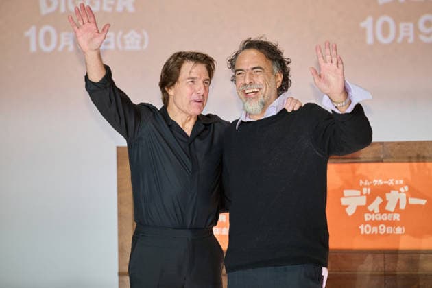 Tom Cruise and director Alejandro Gonzalez Inarritu attend the press conference for their movie Digger at Roppongi Hills, Tokyo, Japan on October 5, 2026. The movie opens in Japan on October 9.  aflo_353465831