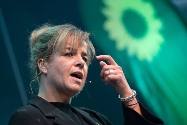 Mona NEUBAUR will ihre Partei als Spitzenkandidatin in die Landtagswahl 2027 in NRW fuehren, bei ihrer Rede Mona NEUBAUR, Buendnis 90 die Gruenen, Ministerin fuer Wirtschaft, Industrie, Klimaschutz und Energie, stellv. Ministerpraesidentin des Landes Nordrhein-Westfalen. Pressekonferenz von Buendnis 90 die Gruenen zur Aufstellung fuer die Landtagswahl 2027 in NRW, 05.10.2026,